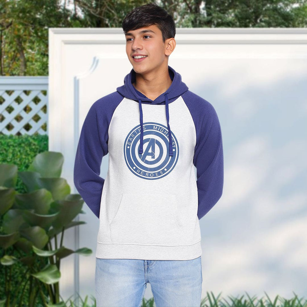 Boys Printed Full Sleeves Hooded Sweatshirt Sweatshirts & Hoodies Navy 7-8 Y 