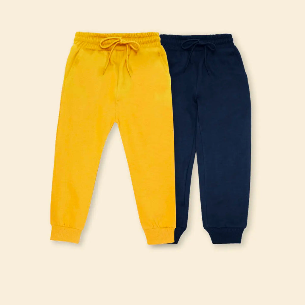 Boys Multicolor Joggers With Elasticated Drawstring Waistband Pack of 2 Trackpants & Joggers Multicolor 1-2 Y