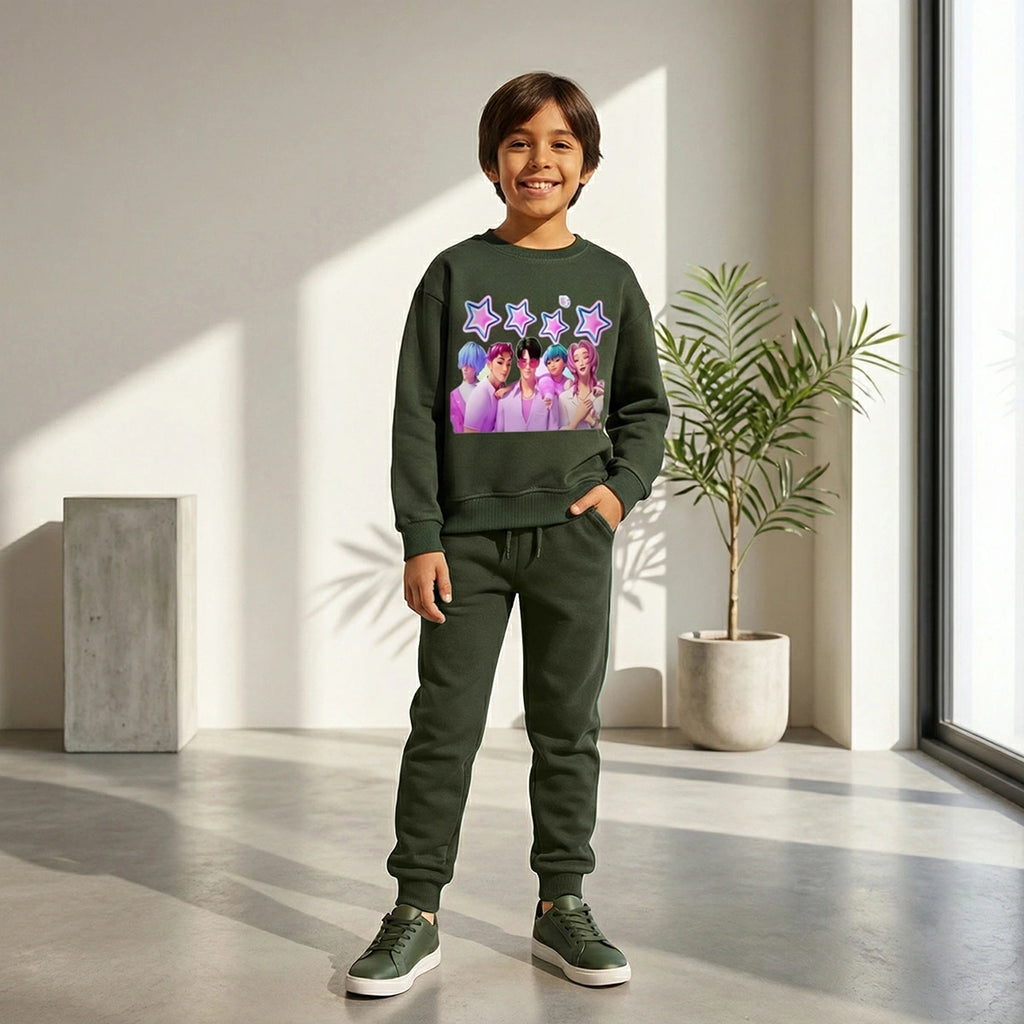Boys' graphic winter sweater and joggers set