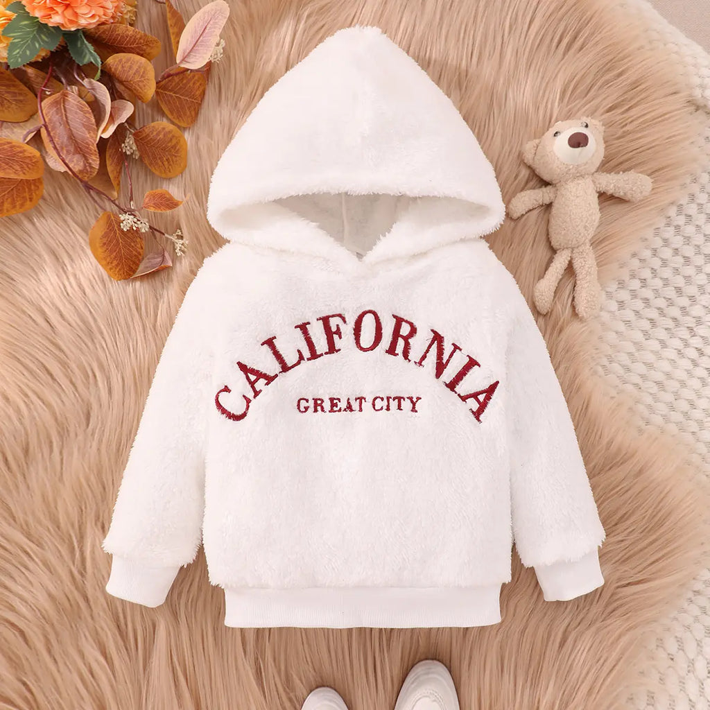 Boys White Typographic Embroidered Fleece Sweatshirt Sweatshirts & Hoodies White 3-4 Y