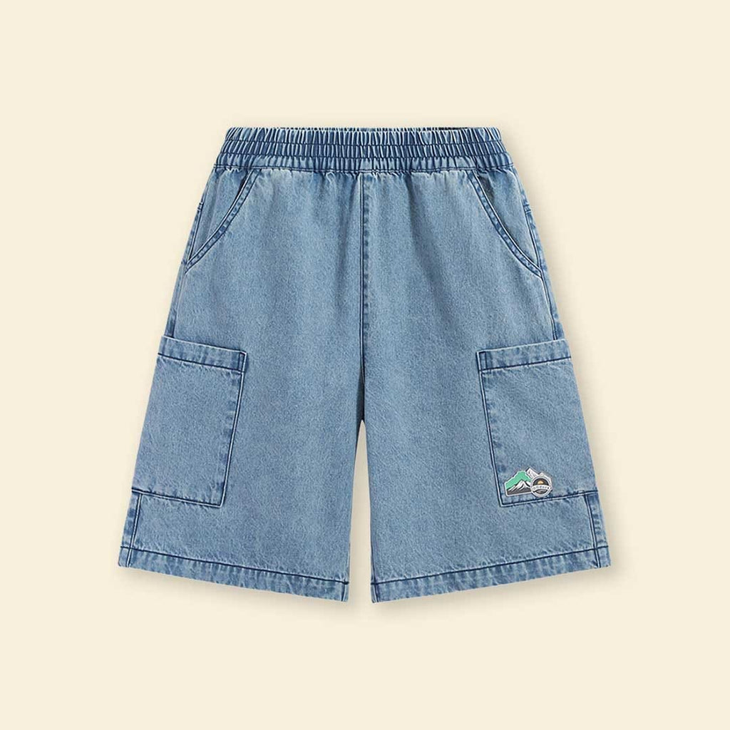 Boys Elasticated Side Pocket Denim Shorts Shorts Blue 5-6 Y 