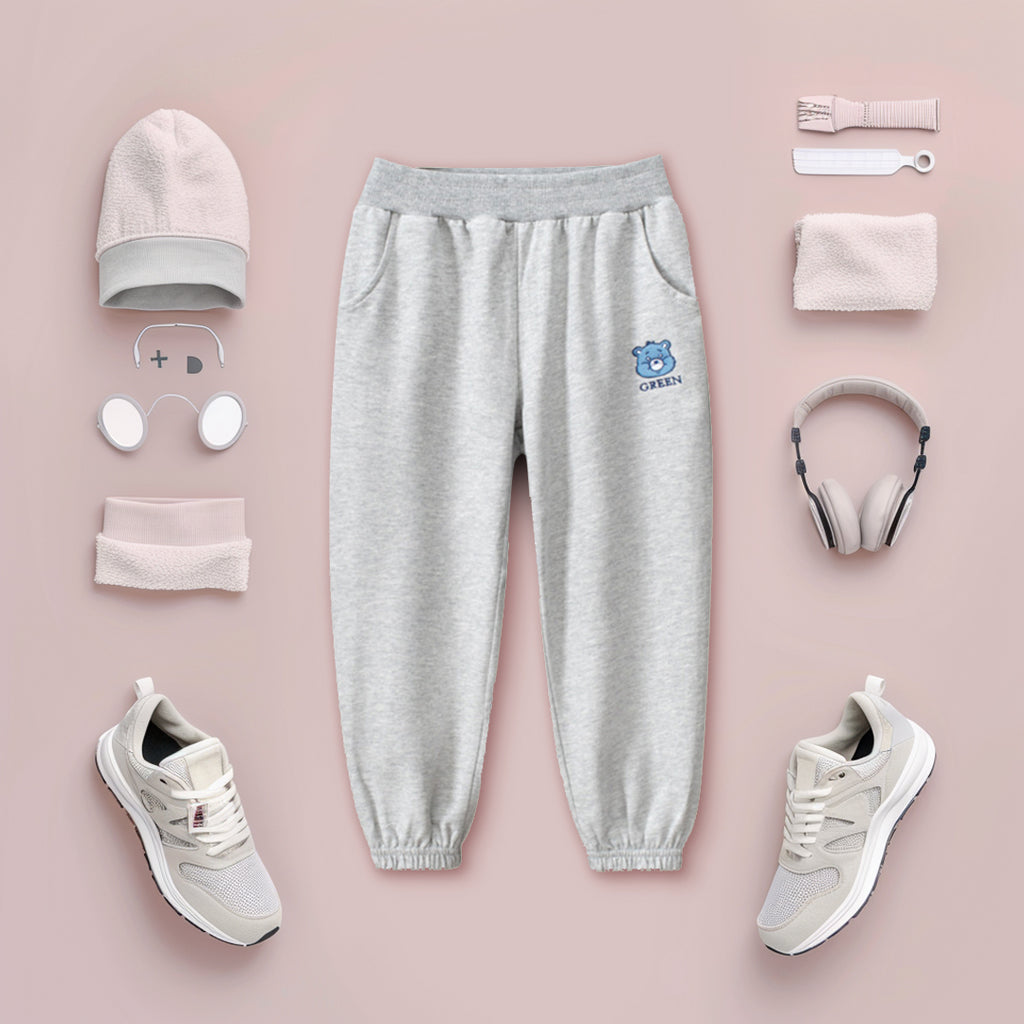 Girls Elasticated Knitted Joggers Trackpants & Joggers Grey 1-2 Y 