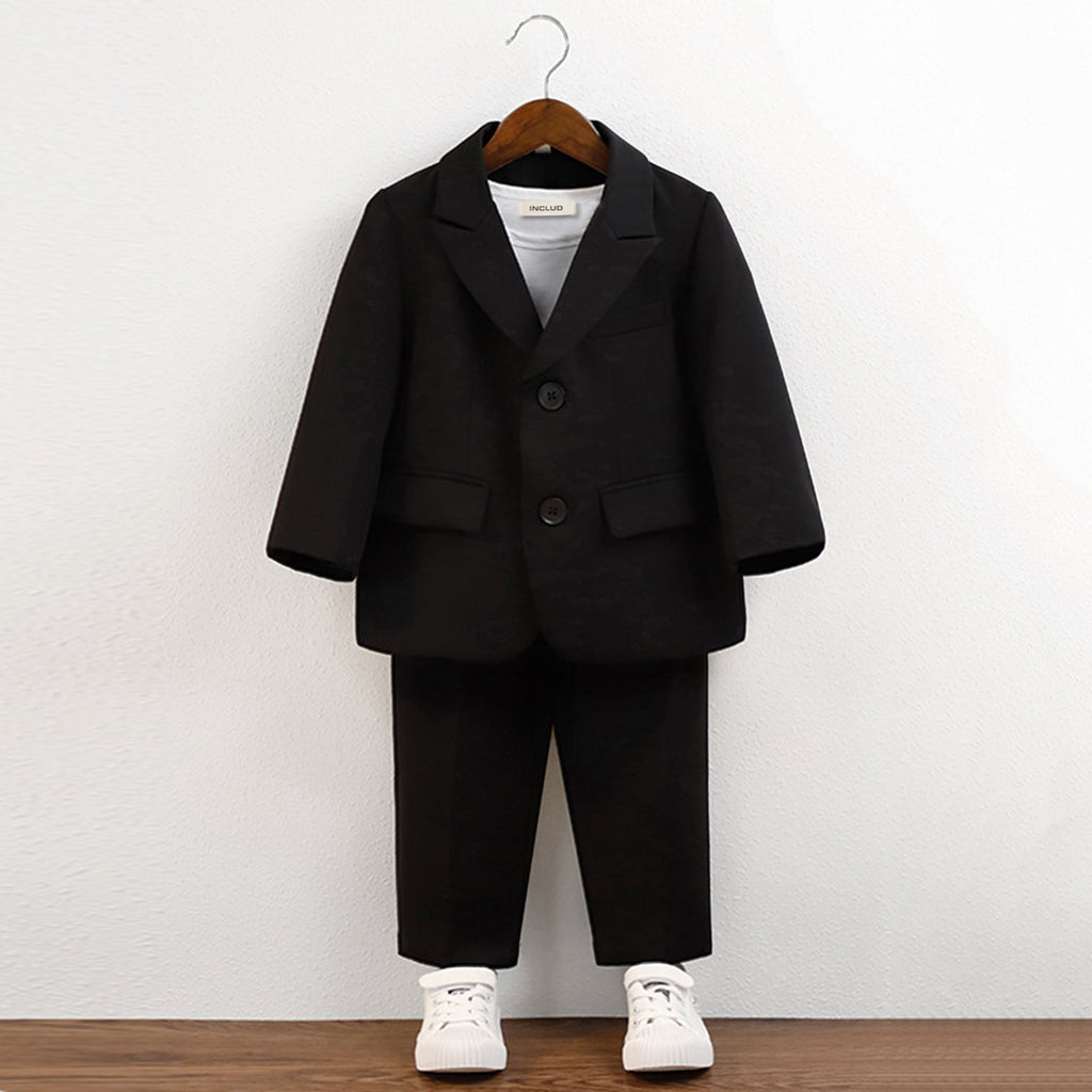 Boys Blazer & Trousers Suit Set Sets Black 1-2 Y 