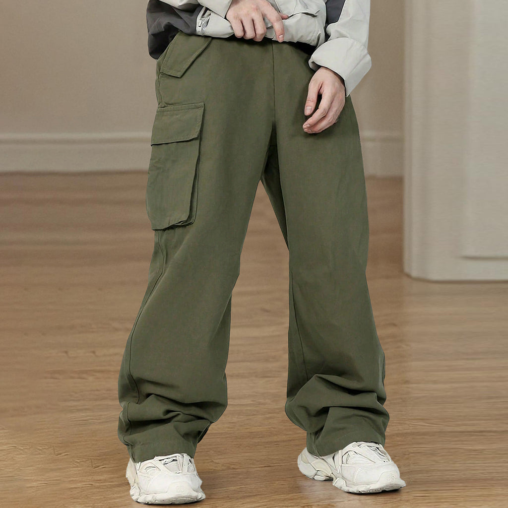 Boys Army Green Loose Fitted Cargo Pants Cargo Pants