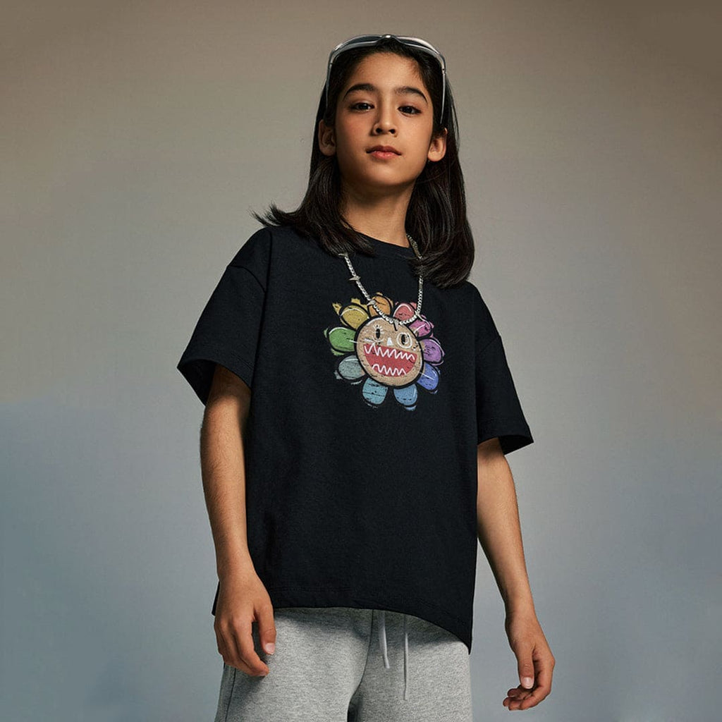 Boys Printed Oversize T-Shirt Tshirts Black 2-3 Y 