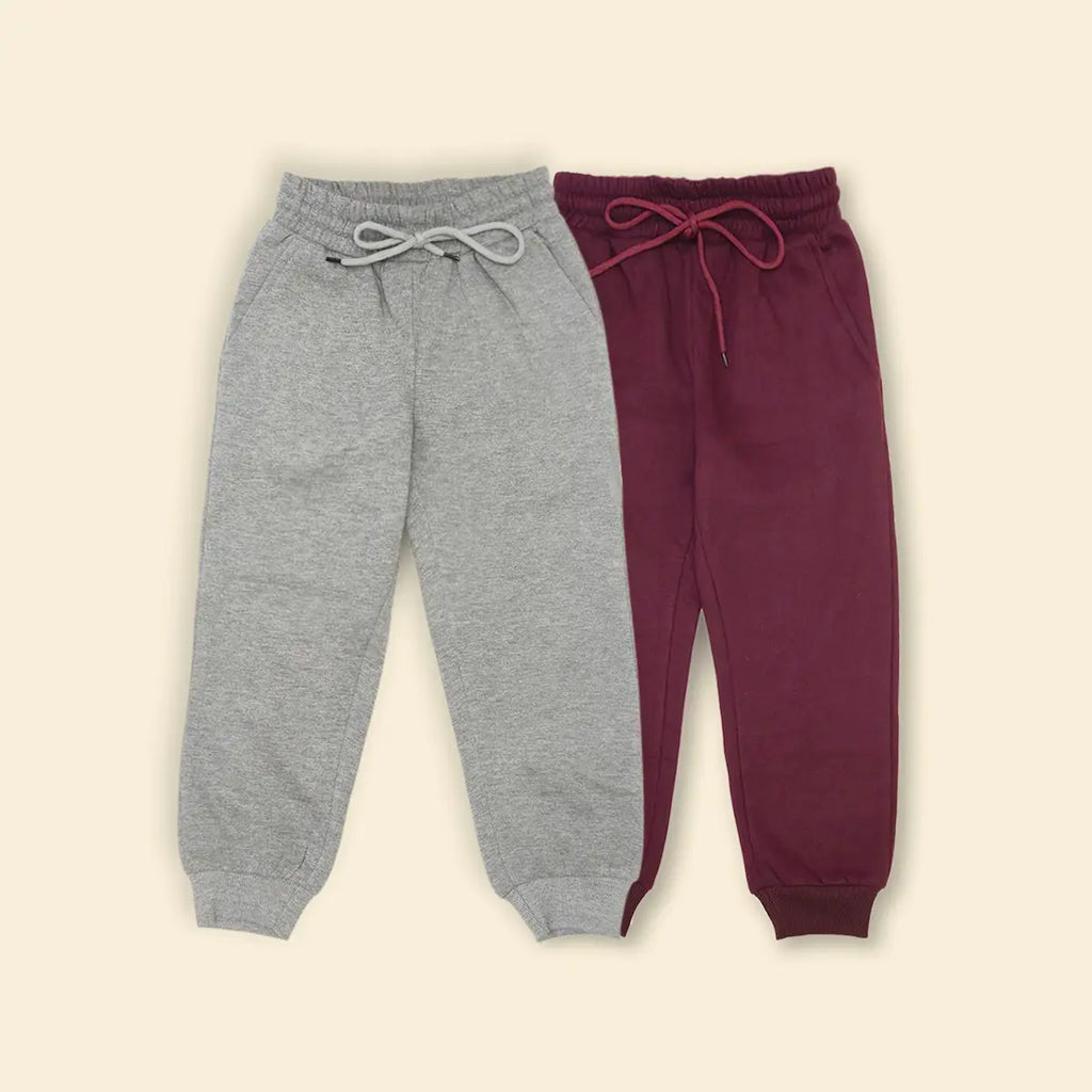 Boys Multicolor Joggers With Elasticated Drawstring Waistband Pack of 2 Trackpants & Joggers Multicolor 1-2 Y