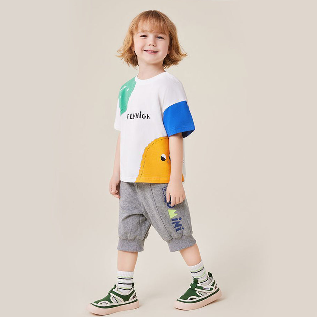 Boys Printed Oversized T-shirt Tshirts Blue 1-2 Y 