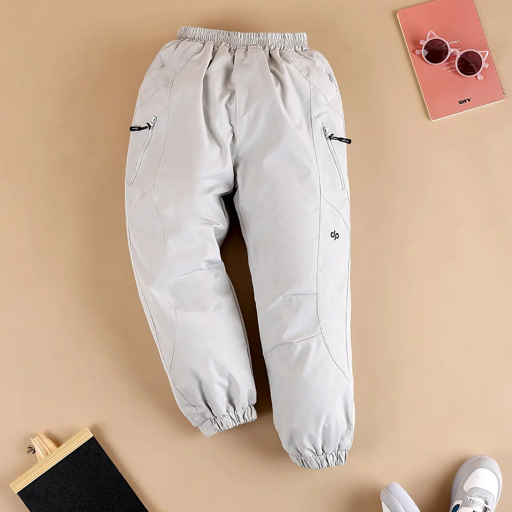 Boys Light Grey Solid Jogger Trackpants & Joggers Light Grey 3-4 Y