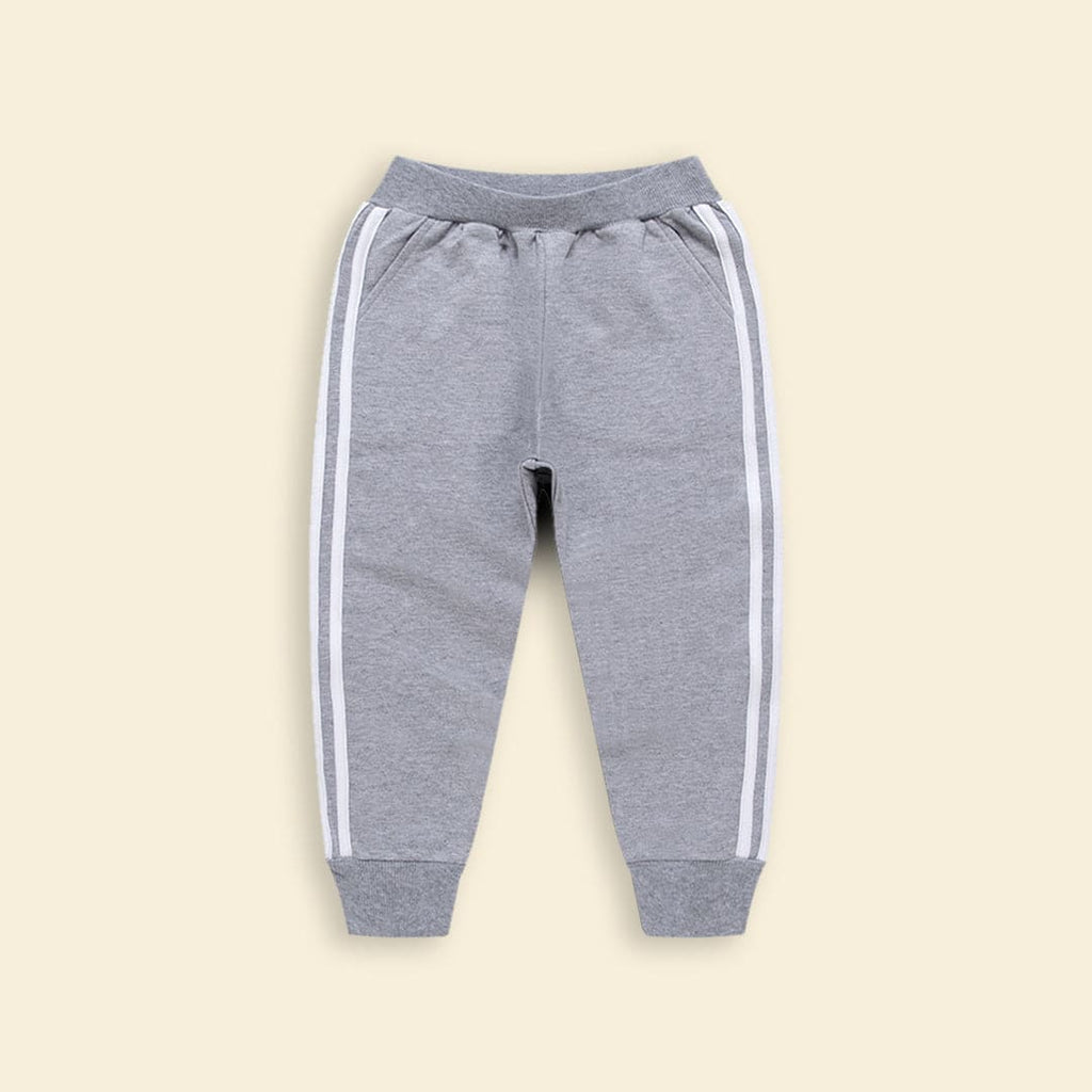 Boys Elasticated Joggers With Double Tape Trackpants & Joggers Gray 1-2 Y 