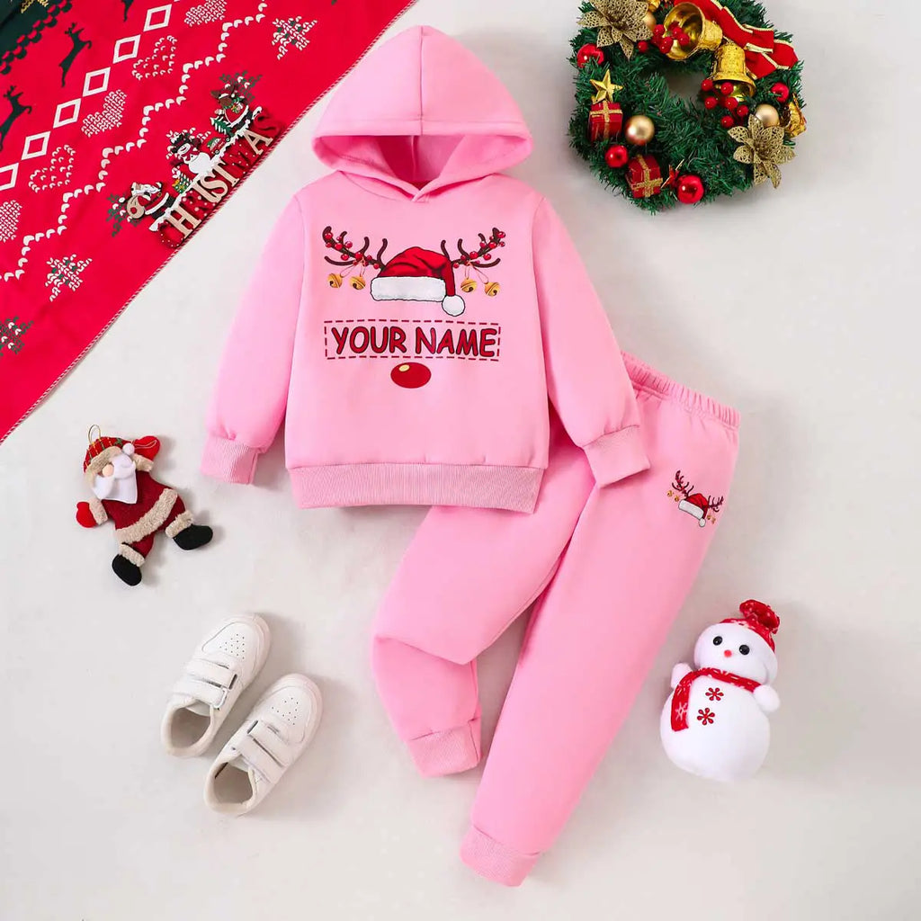 Girls Pink Graphics Printed Sweatshirt With Jogger Co-ord Sets 2 pc. Sets Pink 3-4 Y