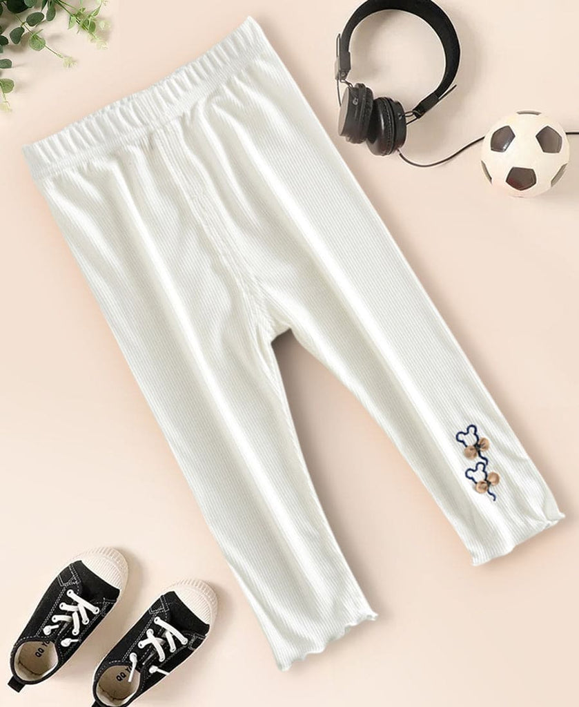 Girls Solid Color Leggings Leggings & Tights White 1-2 Y Cotton Blend
