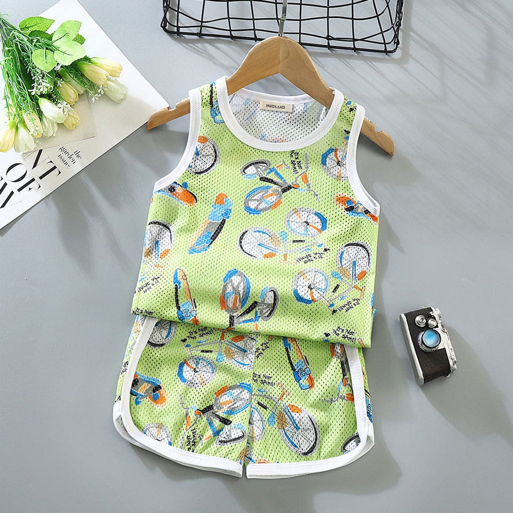 Boys Sleeveless Knitted Two Piece Set Sets