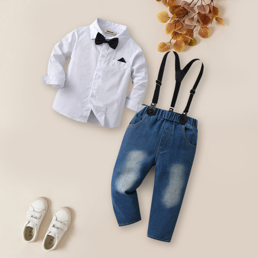 Boys Shirt with Suspender Denims Set 2 pc. Sets   