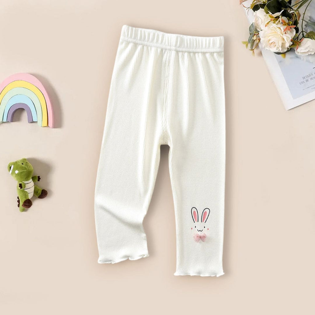 Girls Solid Colored Leggings Leggings & Tights White 1-2 Y Cotton Blend