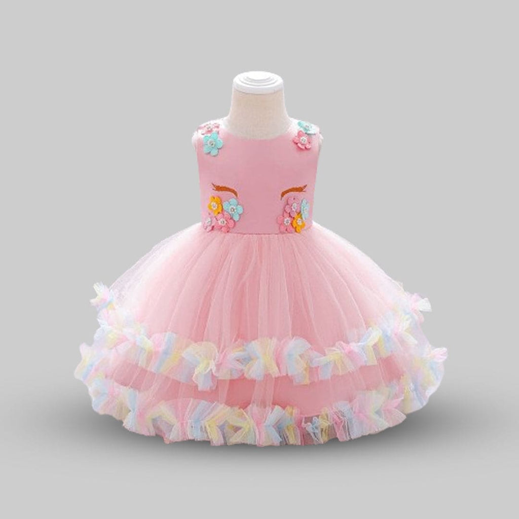Unicorn Flower Dress Casual Dresses Pink 1-2 Y 