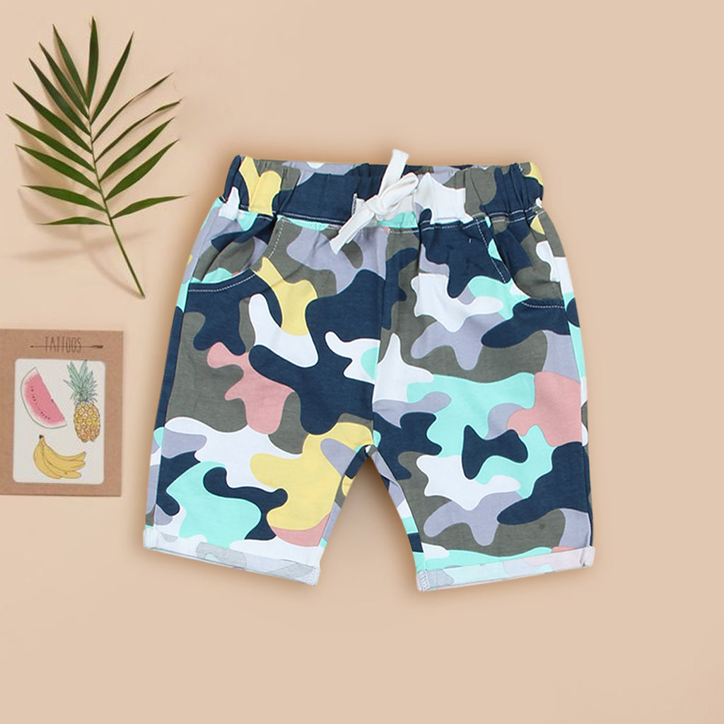 Boys Multicolor Camouflage Printed Knee Length Shorts Shorts & Bermudas Multi 18-24 M