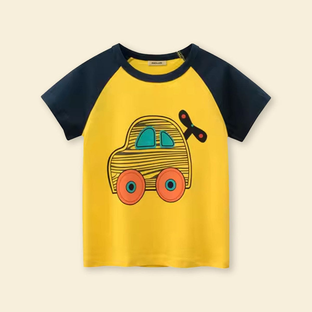 Boys Yellow Raglan Sleeve Graphic T-Shirt T-Shirt Yellow 18 - 24 M