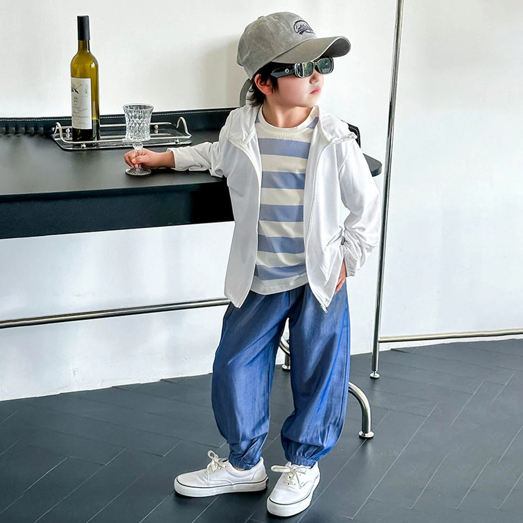 Boys White Long Sleeves Hooded Sweatshirt Sweatshirts & Hoodies White 1-2 Y