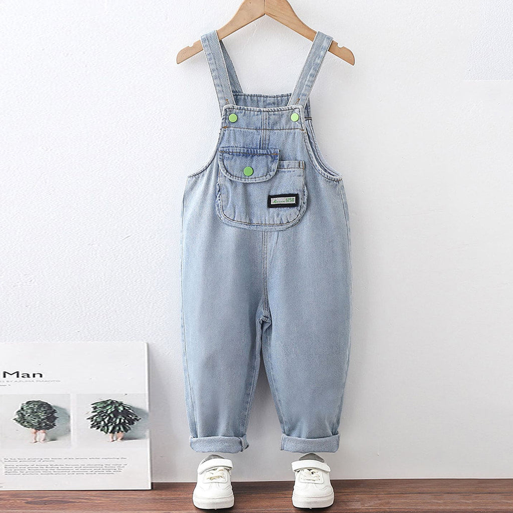 Boys Light Blue Denim Dungaree Jumpsuits Light Blue 1-2 Y