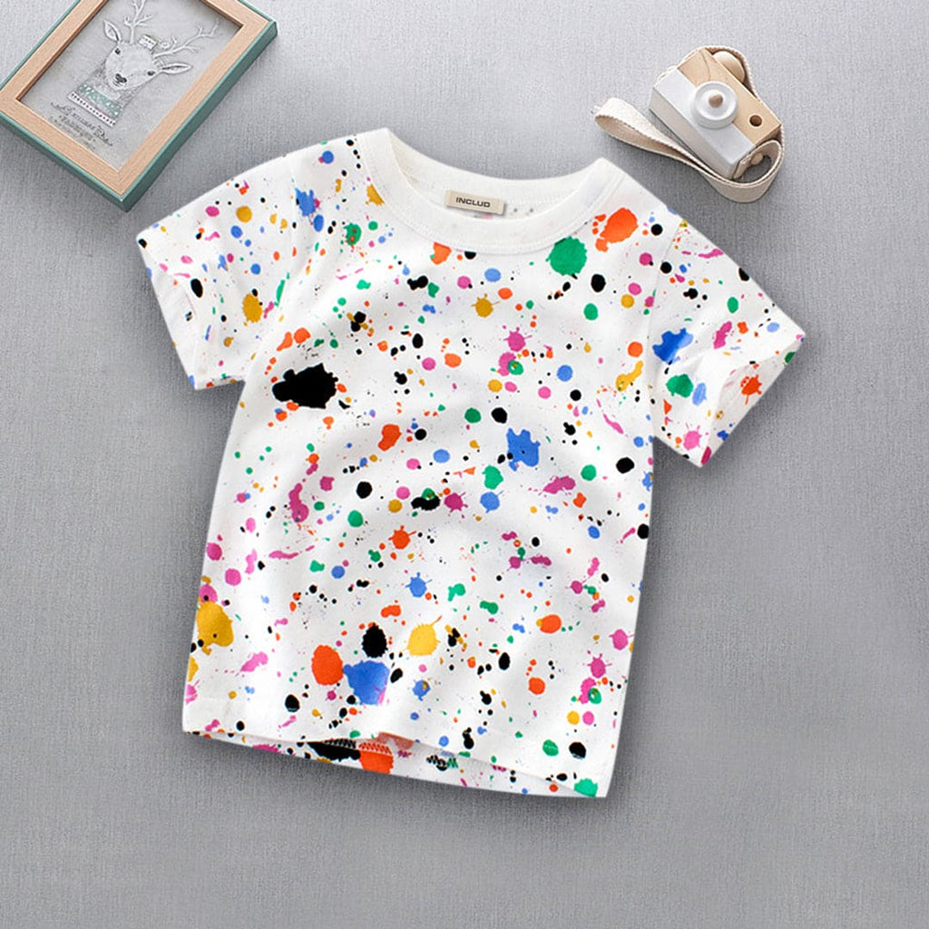 All Over Multicolor Print Tshirts Multi 1-2 Y 