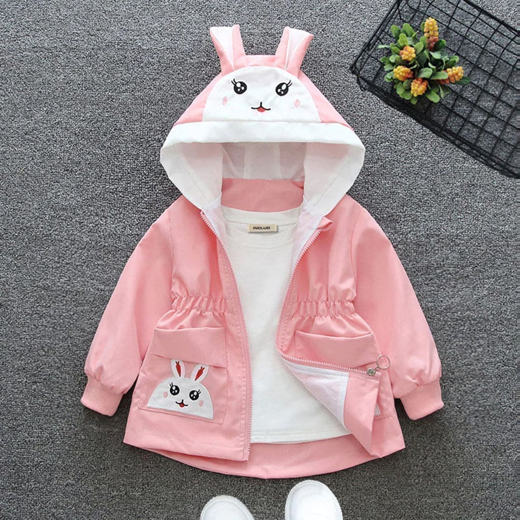 Girls Bunny Hooded Jacket (Copy) Coats & Jackets Pink 1-2 Y