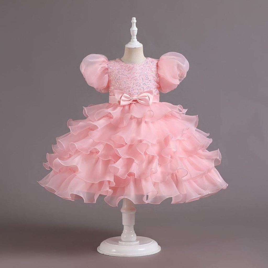 Girls Embellished Frilly Party Dress Party Dresses Pink 4-5 Y 