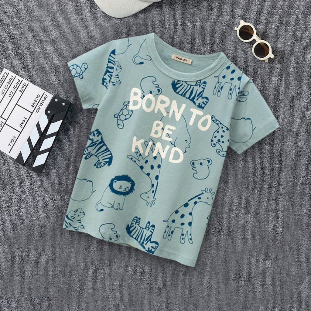 Jungle Print Tshirt Tshirts Teal 1-2 Y 