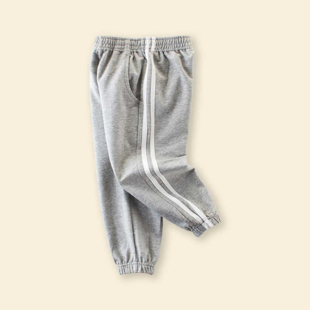 Boys Elasticated Hem Cuff Joggers Joggers Gray 1-2 Y 