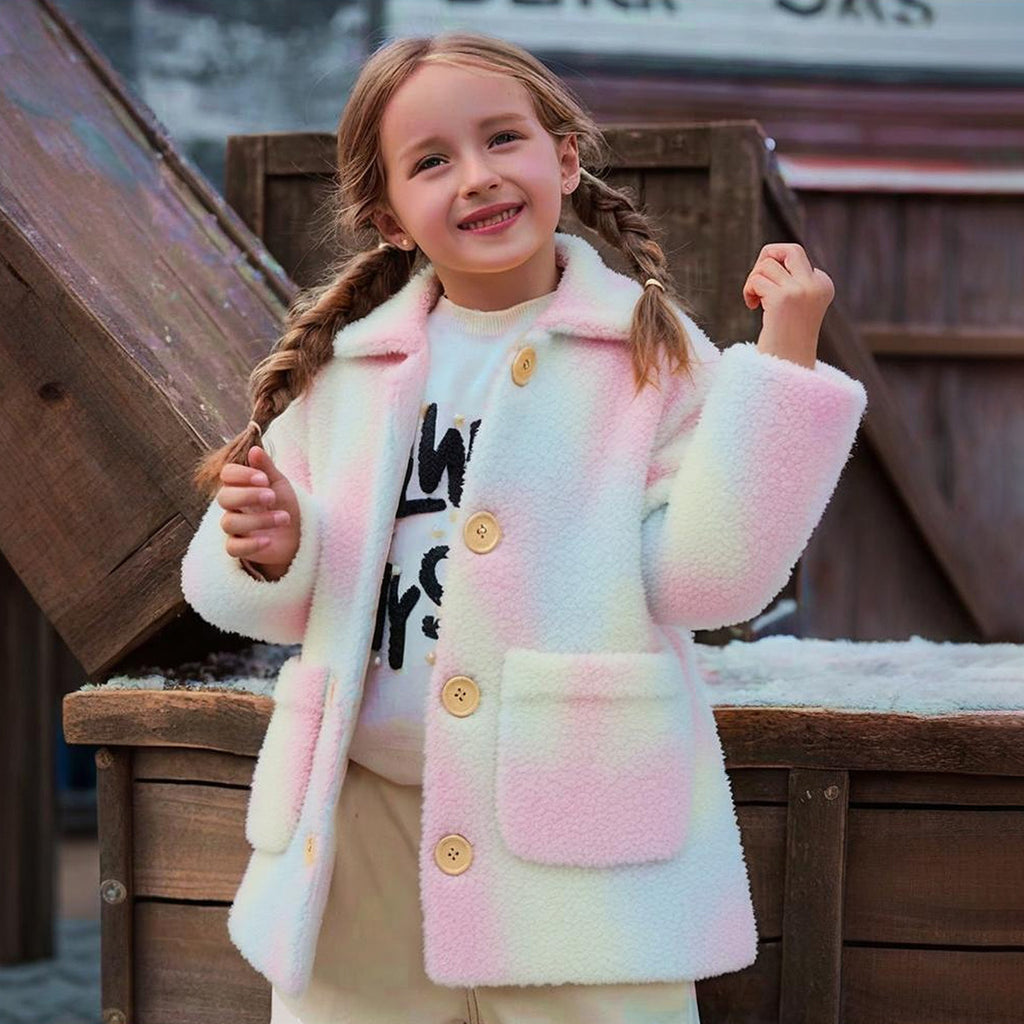 Girls Light Blue Tie-Dye Printed Spread Collar Tailored Jacket Coats & Jackets Light Blue 2-3 Y