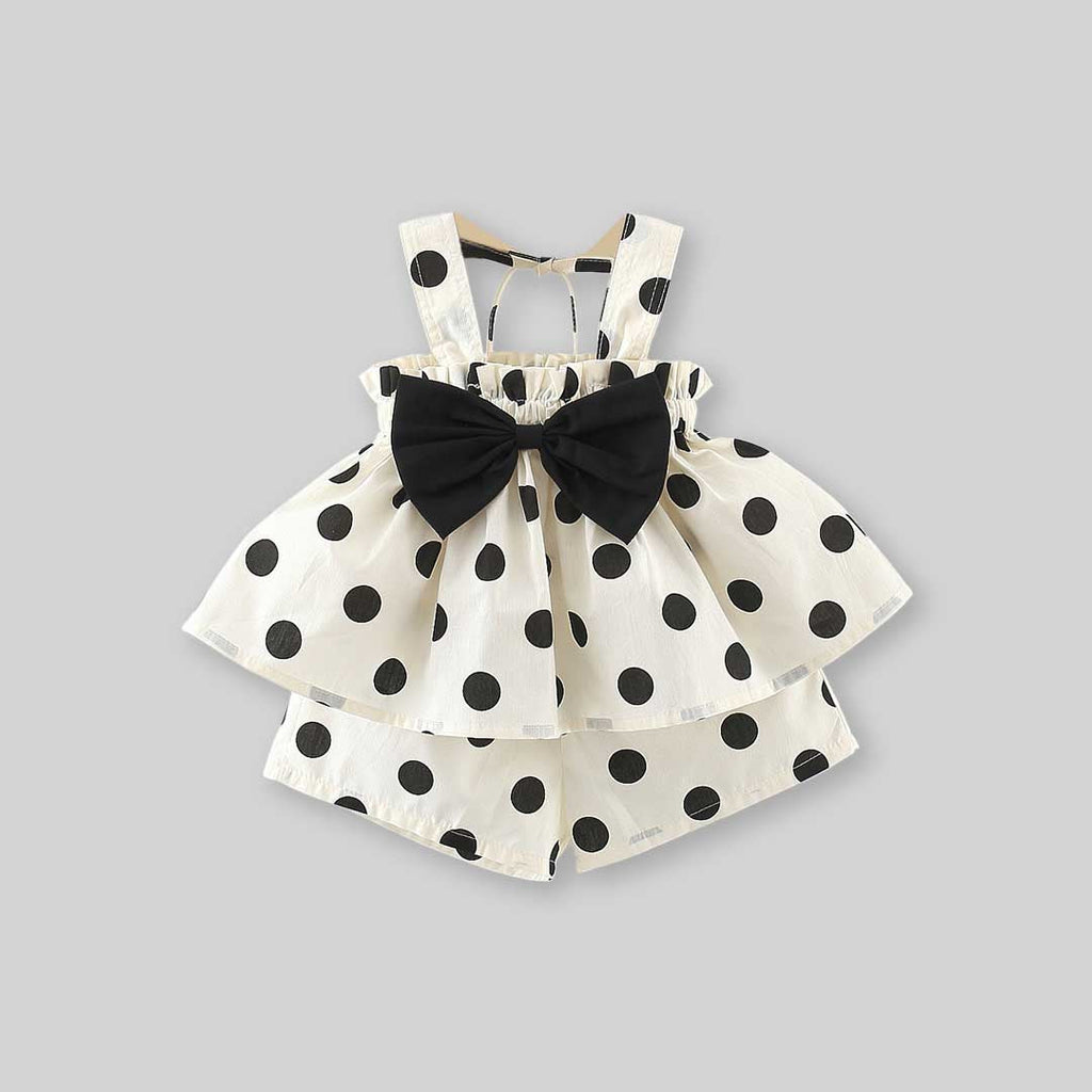 Girls Floral Printed Top With Bow & Shorts Set 2 pc. Sets Black 1-2 Y 
