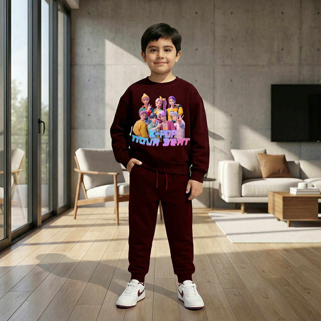 Boys' graphic sweatshirt and joggers set for winter