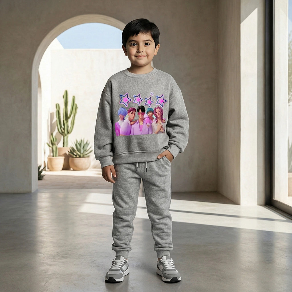 Boys' graphic winter sweater and jogger set