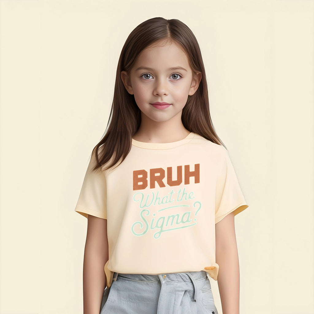 Girls Apricot Text Tee with Short Sleeves Tshirts Apricot 5-6 Y