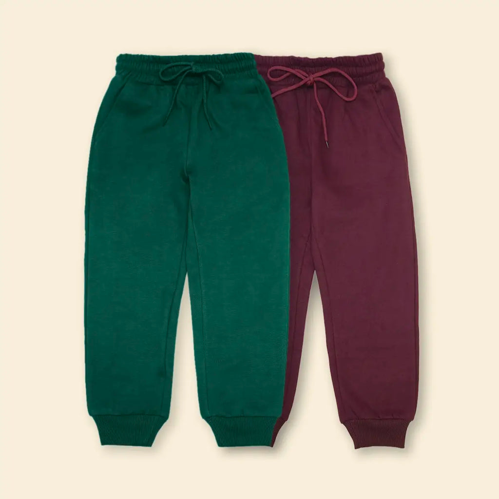 Boys Multicolor Joggers With Elasticated Drawstring Waistband Pack of 2 Trackpants & Joggers Multicolor 1-2 Y