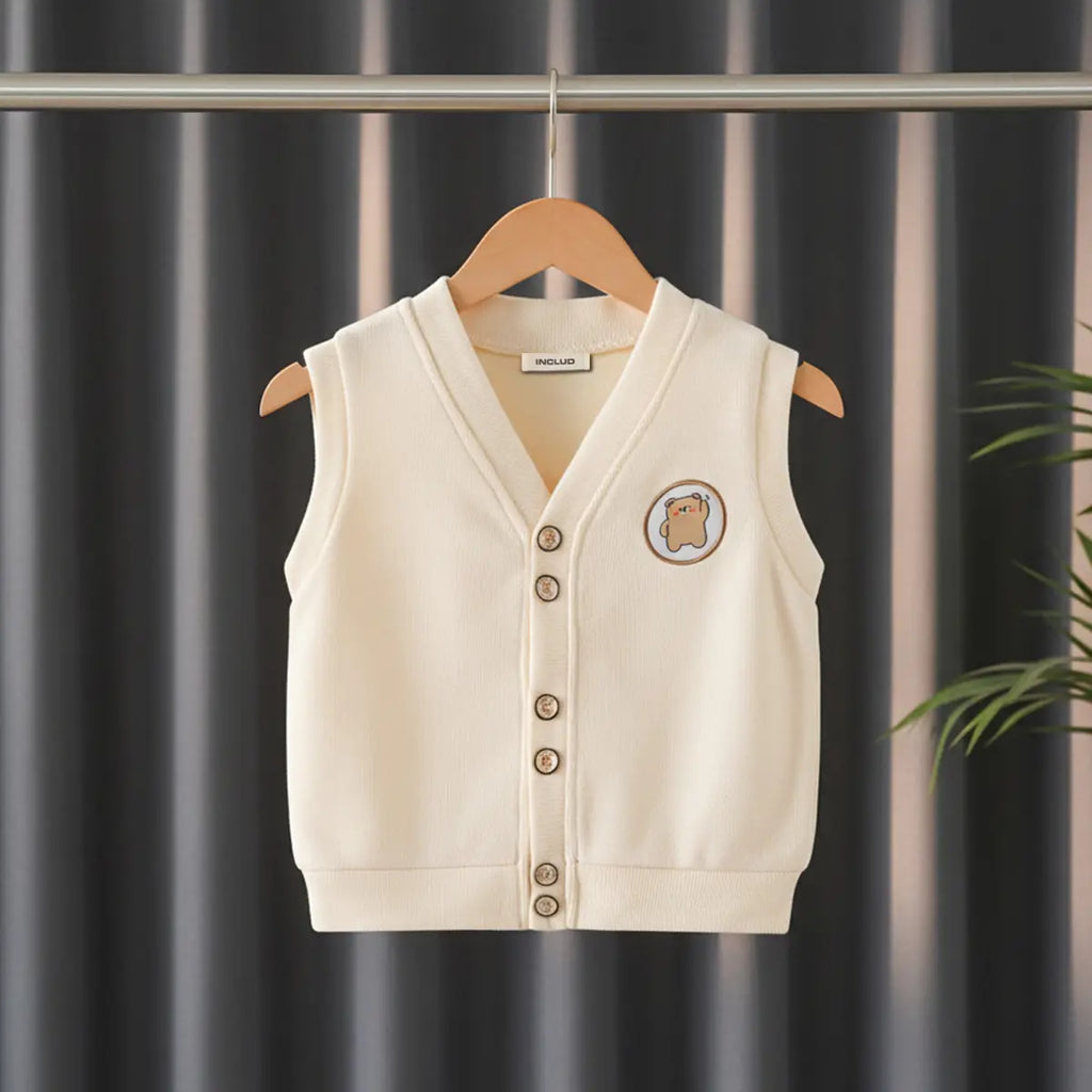 Boys Apricot Sleeveless Sweater Cardigan Sweaters & Cardigans Apricot 1-2 Y