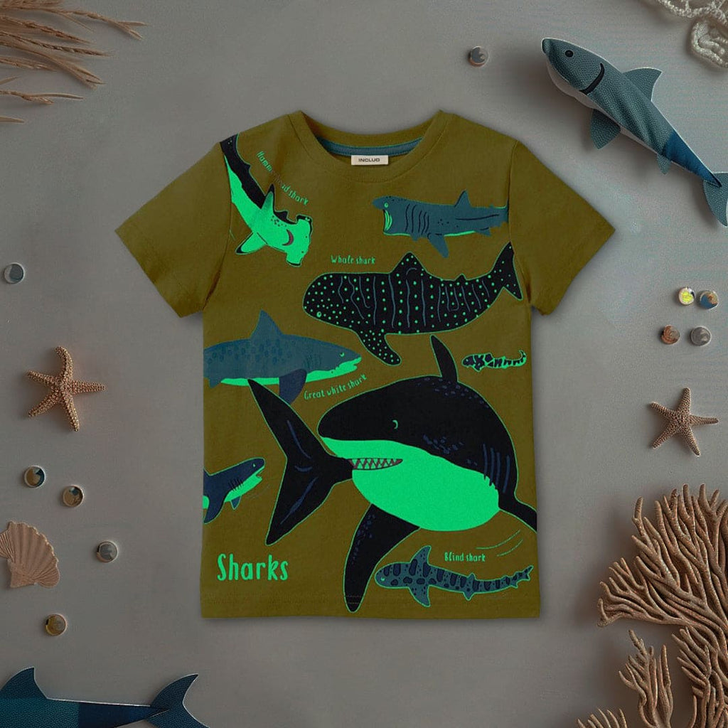 Boys Short Sleeve Graphic Printed T-Shirt Tshirts Yellow 1-2 Y 