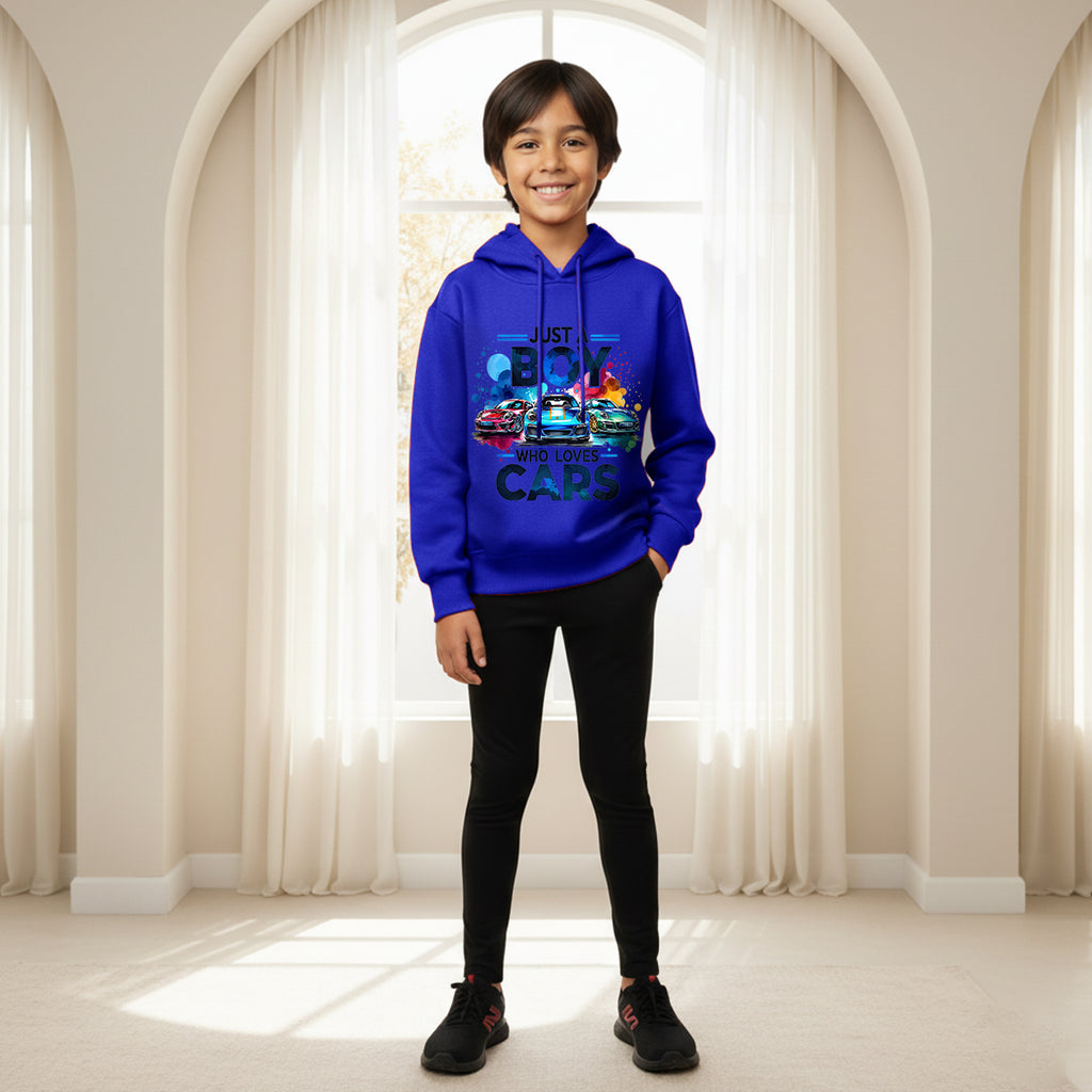Boys Royal Blue Car Graphics Hoodies Sweatshirt Sweatshirts & Hoodies Royal Blue 1-2 Y