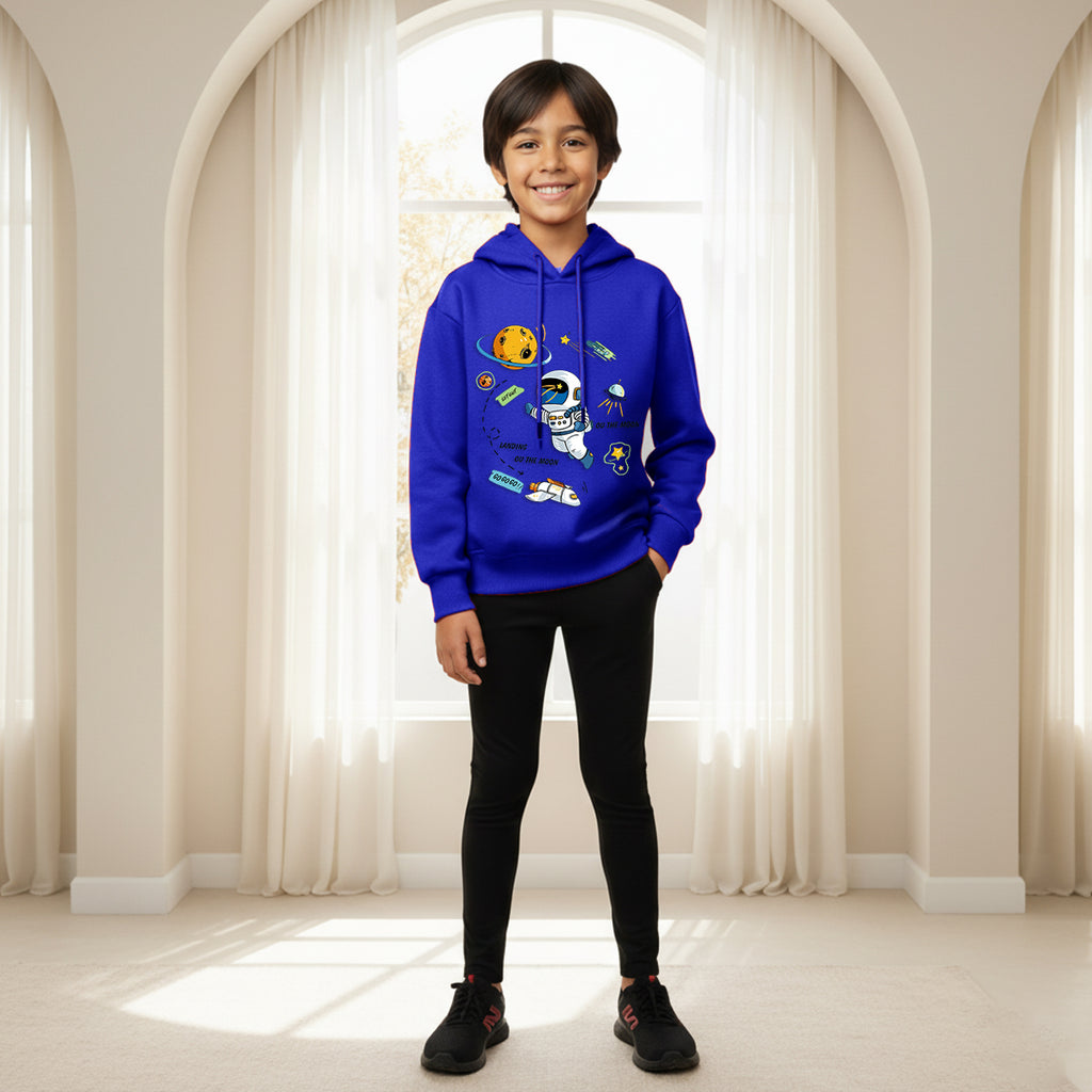 Boys Royal Blue Space Graphics Hoodies Sweatshirt Sweatshirts & Hoodies Royal Blue 1-2 Y