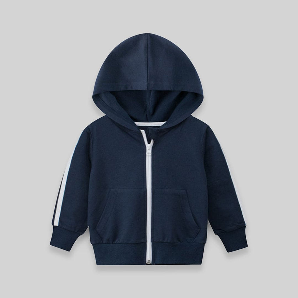 Boys Green Long Sleeves Solid Hooded Sweatshirt Sweatshirts & Hoodies Navy 1-2 Y 