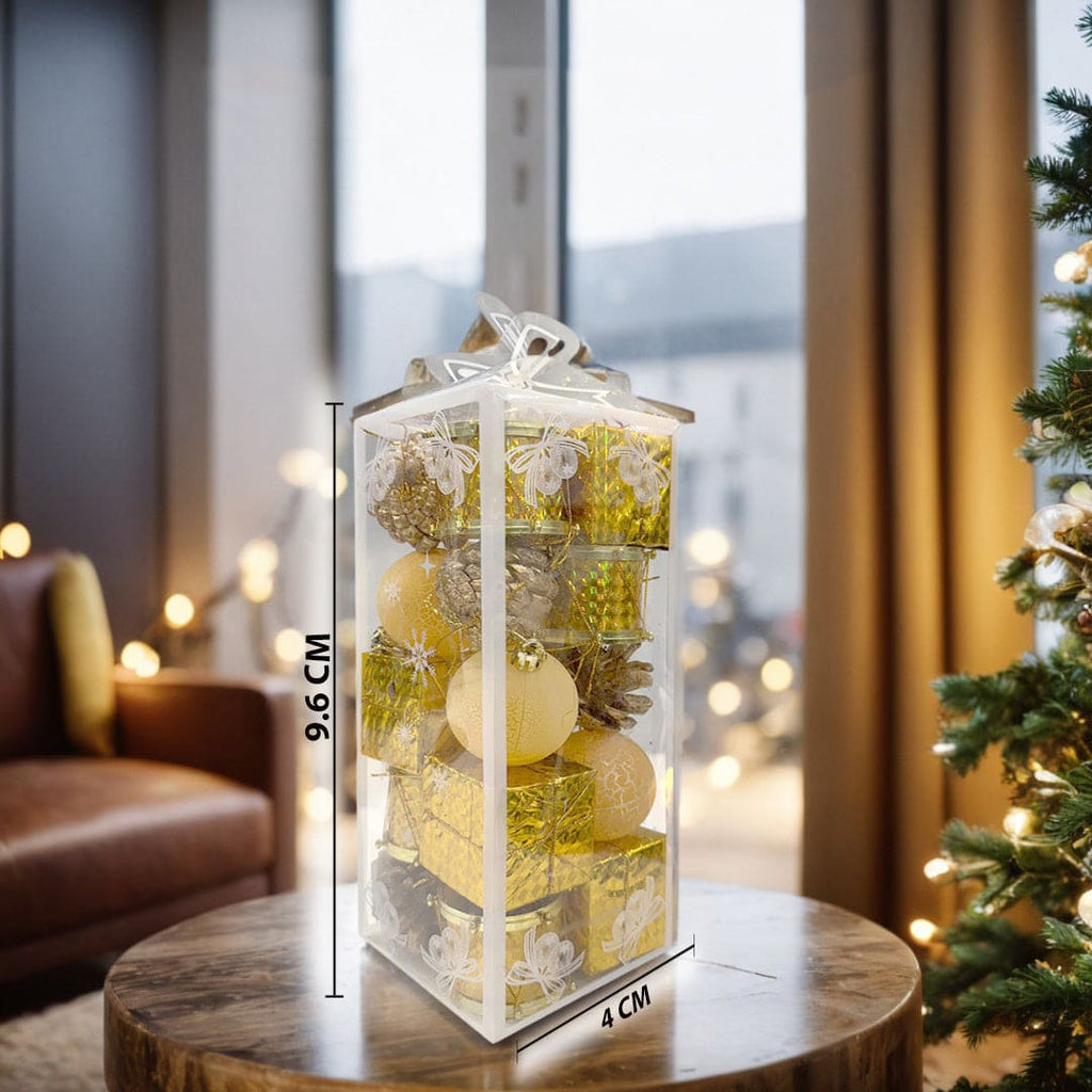 Golden Christmas Tree Assorted Decoration Box (Pack of 20 Pcs) Accessories Golden Onesize