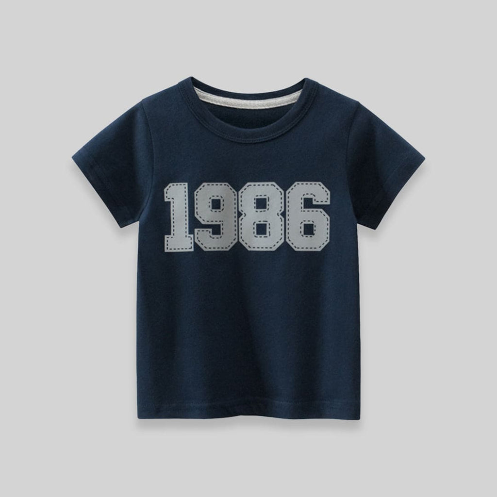 Numerical Print Tshirt Tshirts Navy 1-2 Y 