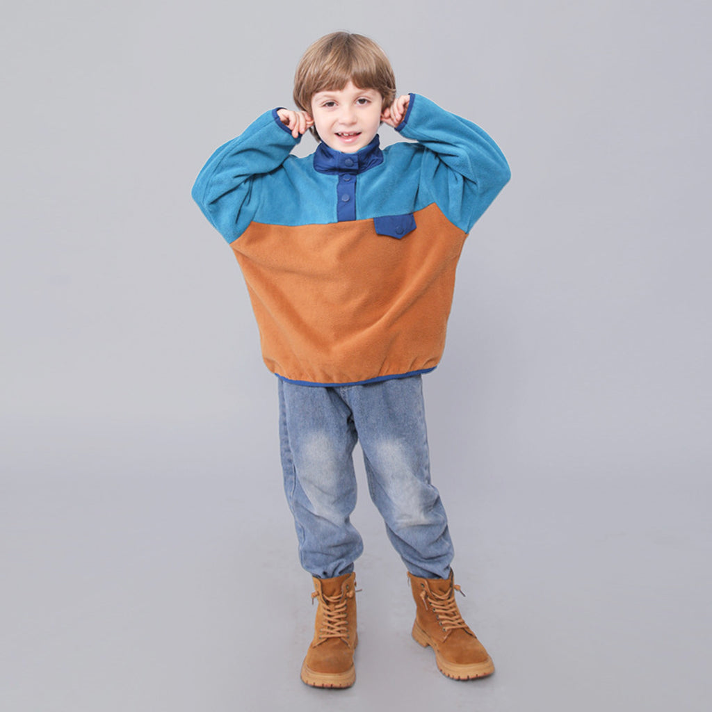 Boys Blue Solid Solid Pullover Sweatshirt Sweatshirts & Hoodies Blue 2-3 Y