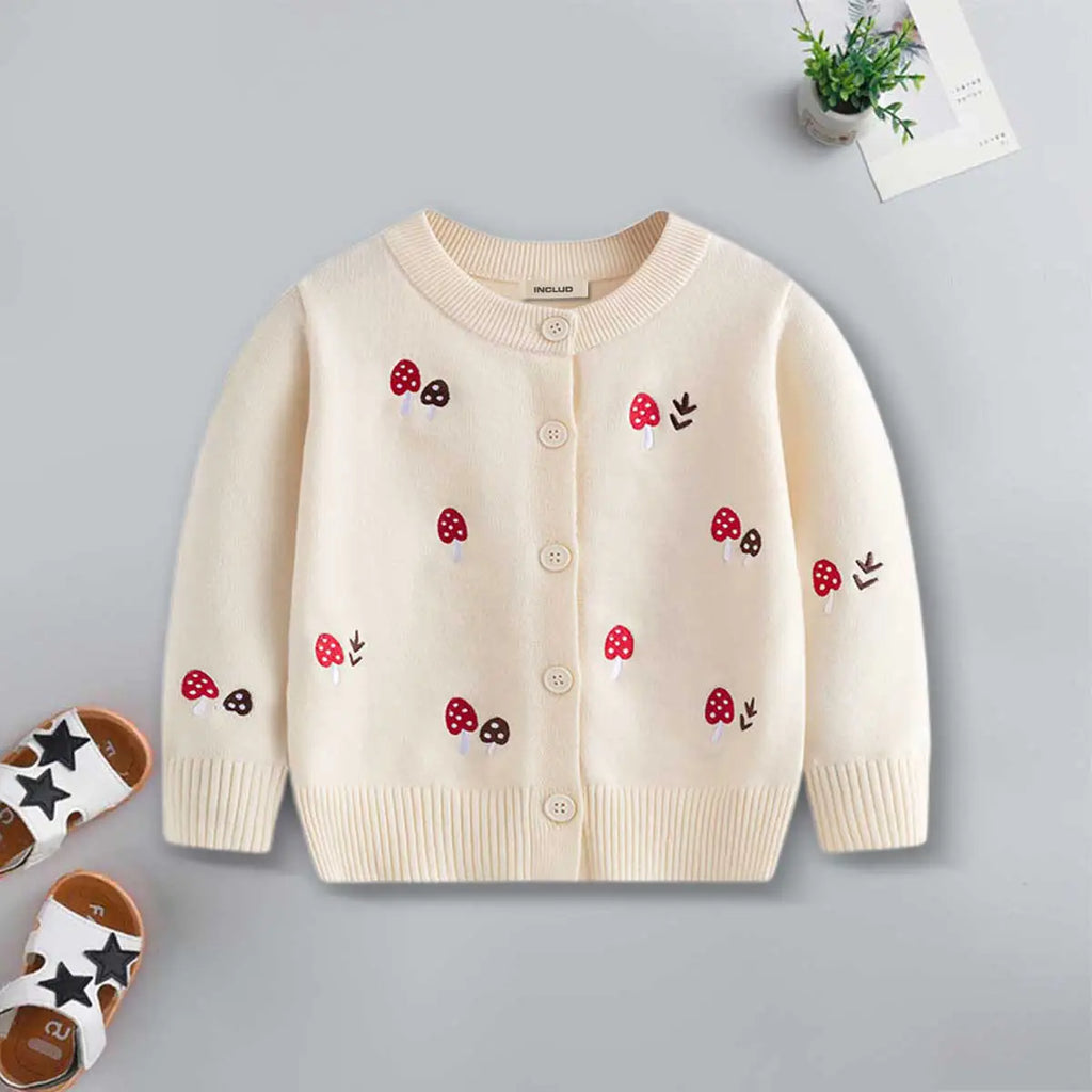Girls Apricot Embroidered Cardigan Sweaters & Cardigans Apricot 2-3 Y