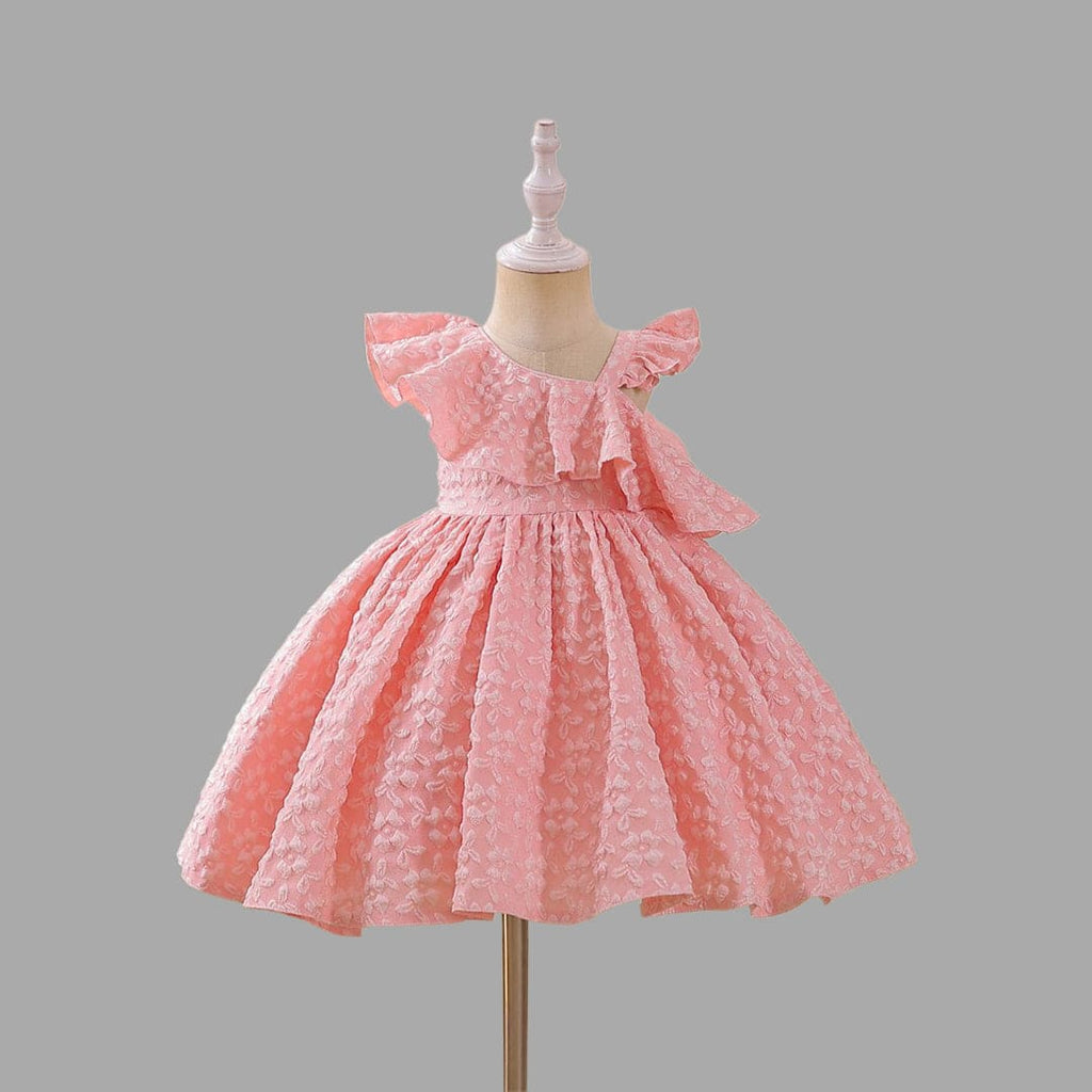 Girls Floral Textured Party Dress Party Dresses