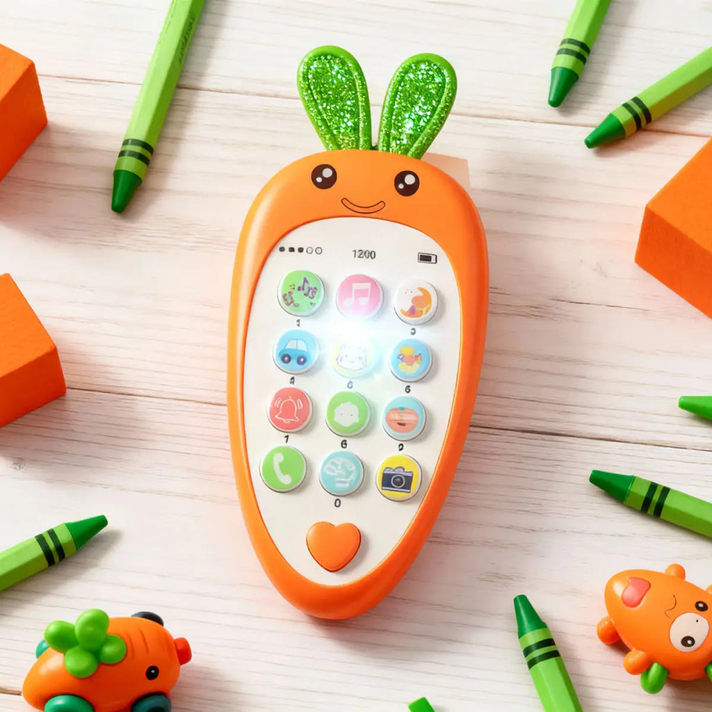 Cute Carrot Musical Toy Phone For Kids Trending Accessories Pink Onesize