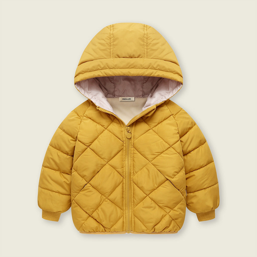 Boys Mustard Quilted Hooded Puffer Jacket Coats & Jackets Mustard 2-3 Y