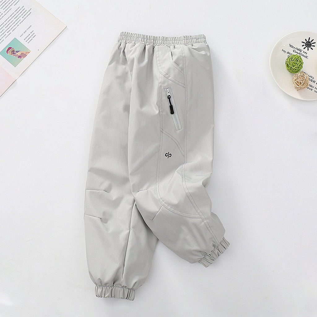 Boys Light Grey Solid Jogger Trackpants & Joggers Light Grey 3-4 Y