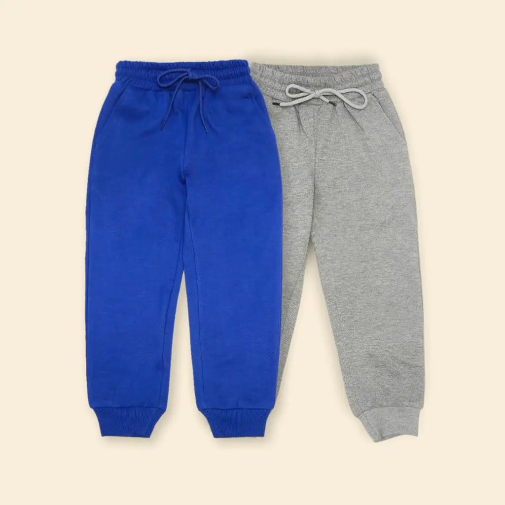 Boys Multicolor Joggers With Elasticated Drawstring Waistband Pack of 2 Trackpants & Joggers Multicolor 1-2 Y