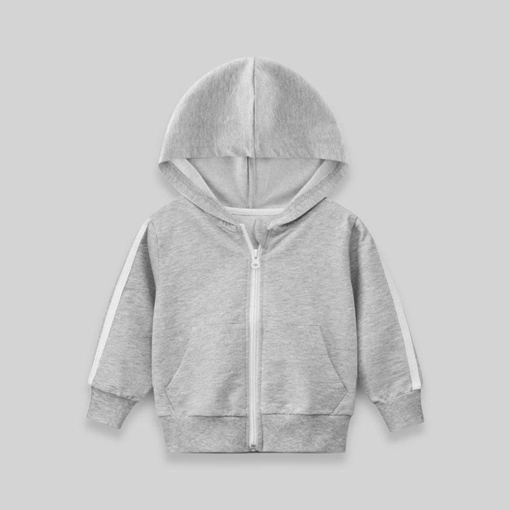 Boys Green Long Sleeves Solid Hooded Sweatshirt Sweatshirts & Hoodies Grey 1-2 Y 