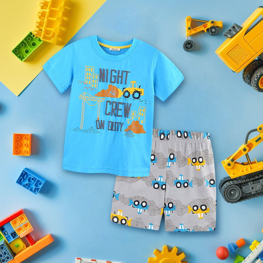 Boys Short Sleeve Graphic T-Shirt With Printed Shorts 2 pc. Sets Royal Blue 1-2 Y 